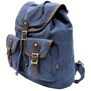 NEW Kaukko Gray Heavy Duty Vintage Style Canvas Backpack 15"